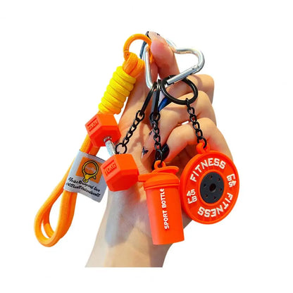 Keychain Pendant Gym-Inspired Design Unisex Gym Keychain with Dumbbells Kettlebells Fitness Weight Plates Sports Key Holder
