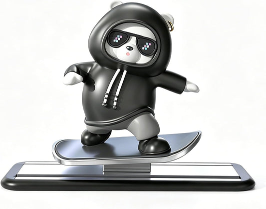 Car Decor Dashboard Decorations Fun Car Accessories Sliding Bear Black | Cool Car Accessories for Men|Funny Dashboard Ornaments|Skateboarding Bear|Gift Box