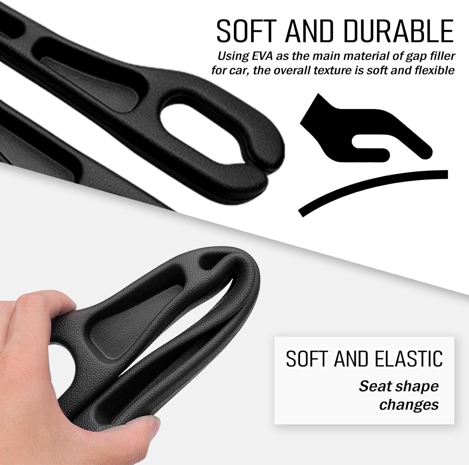 2PCS Car Seat Gap Filler Organizer,Soft Car Gap Filler Organizer for Filling Gaps with Storage Slots,Versatile Cars Seat Gaps Fillers Strip Cars Interior Accessories