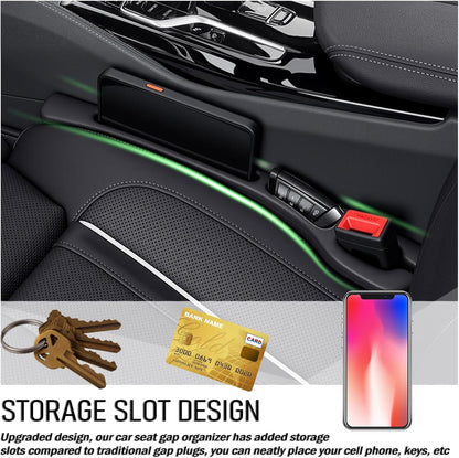 2PCS Car Seat Gap Filler Organizer,Soft Car Gap Filler Organizer for Filling Gaps with Storage Slots,Versatile Cars Seat Gaps Fillers Strip Cars Interior Accessories