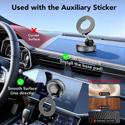 Magnetic Phone Holder for Car, Suction Cup Car Phone Holder for Windshield and Dashboard, 360° Adjustable Car Phone Mount with Strongest N60 Magnets, Compatible for Iphone17-12 Pro Max and Android