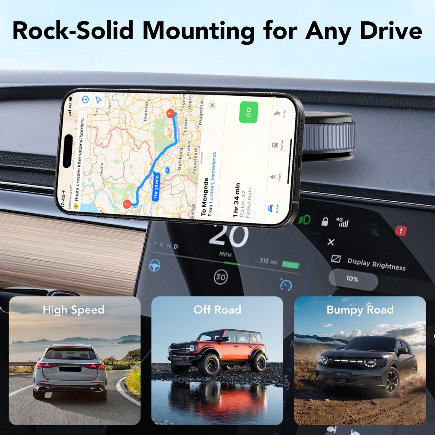 Magnetic Phone Holder for Car, Suction Cup Car Phone Holder for Windshield and Dashboard, 360° Adjustable Car Phone Mount with Strongest N60 Magnets, Compatible for Iphone17-12 Pro Max and Android