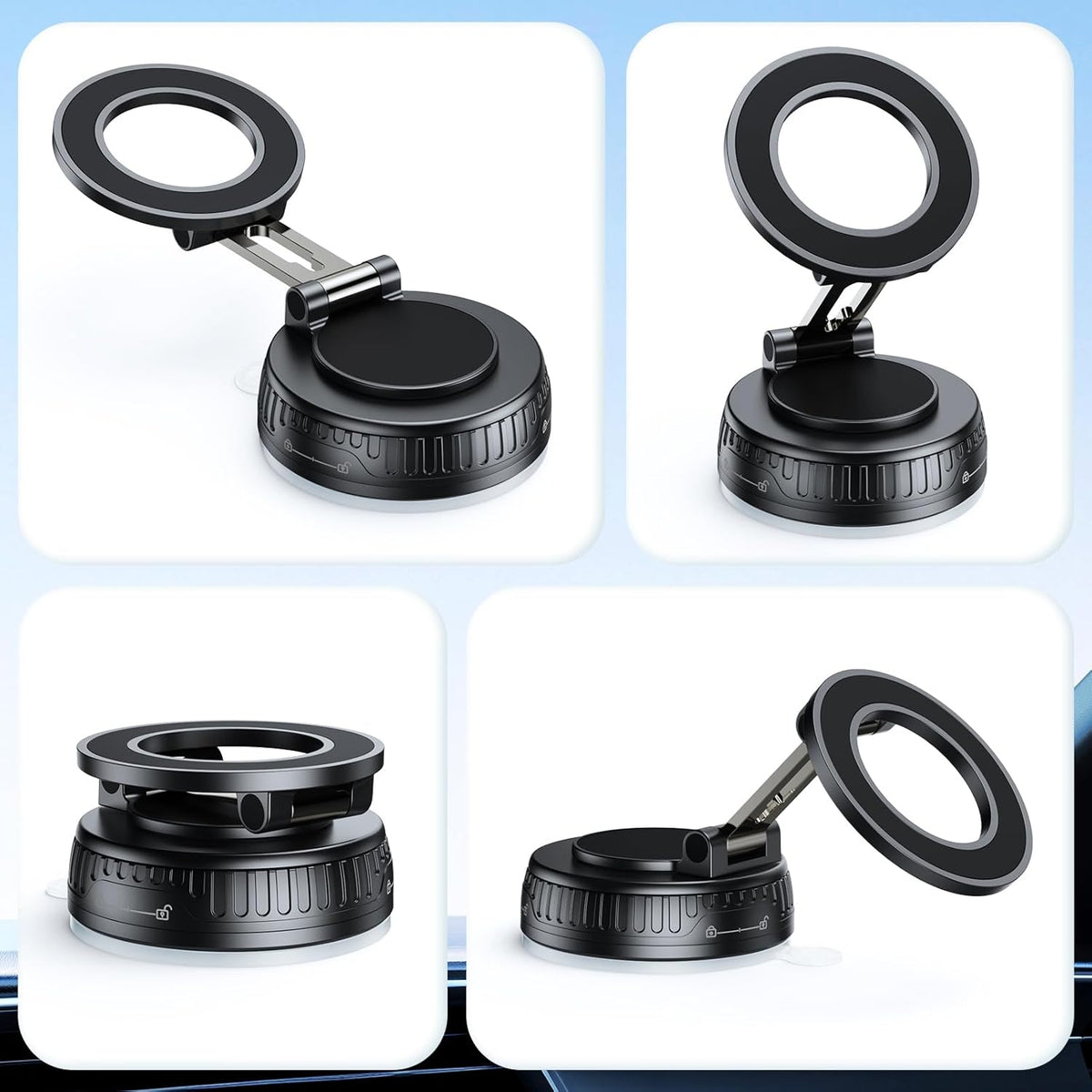 Magnetic Car Phone Holder for Magsafe, Phone Holders for Your Car | Upgraded 120+ LBS Powerful Suction, 360° Rotation Adjustable Car Phone Mount for Iphone 17 16 15 14 Pro Max All Smartphone