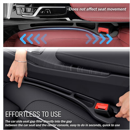 2PCS Car Seat Gap Filler Organizer,Soft Car Gap Filler Organizer for Filling Gaps with Storage Slots,Versatile Cars Seat Gaps Fillers Strip Cars Interior Accessories