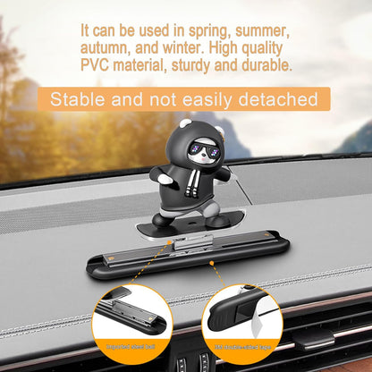 Car Decor Dashboard Decorations Fun Car Accessories Sliding Bear Black | Cool Car Accessories for Men|Funny Dashboard Ornaments|Skateboarding Bear|Gift Box