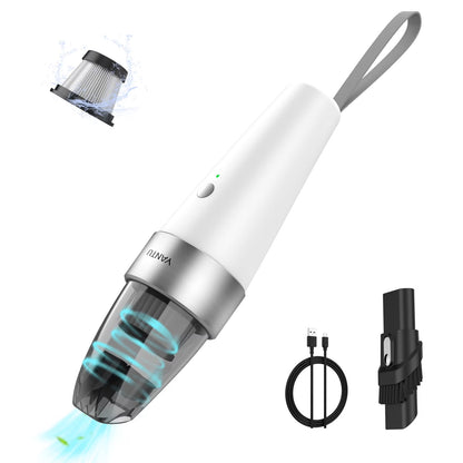 Car Vacuum,  Car Vacuum Cleaner High Power 6000PA Mini Handheld Portable Corded Small Vacuum for Quick Car Cleaning, DC 8.4V Portable Auto Vacuum Cleaner for Wet Dry with 2In1 Brush（White)