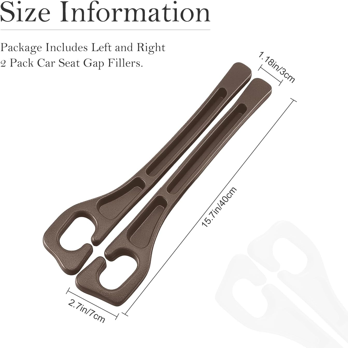 Car Seat Gap Filler 2-Pack, Universal Car Seat Gap Filler Organizer, Seat Gap Plug – Fills Gap between Seat & Console (Brown)