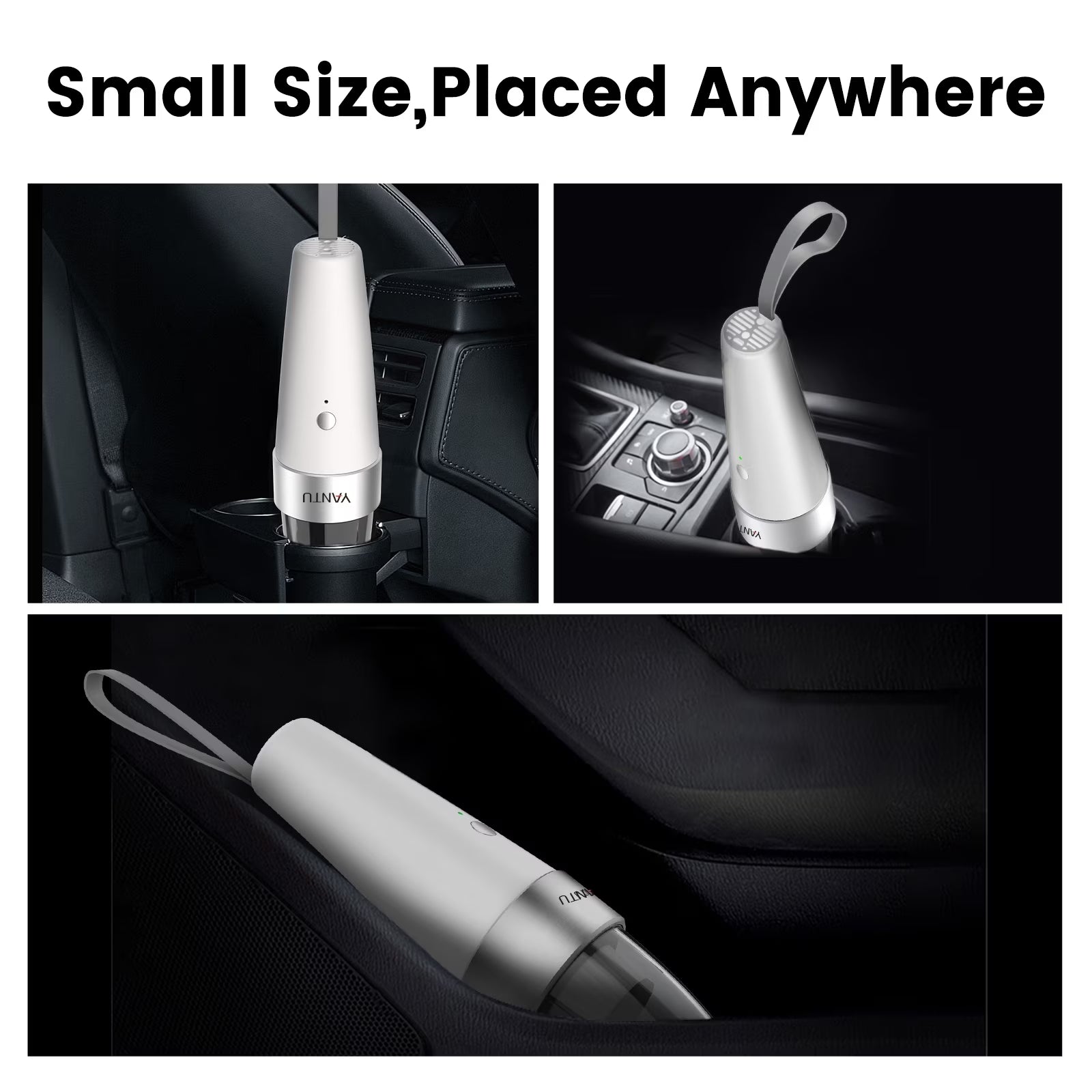 Car Vacuum,  Car Vacuum Cleaner High Power 6000PA Mini Handheld Portable Corded Small Vacuum for Quick Car Cleaning, DC 8.4V Portable Auto Vacuum Cleaner for Wet Dry with 2In1 Brush（White)