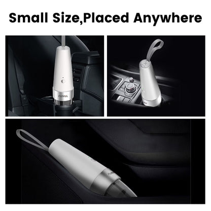 Car Vacuum,  Car Vacuum Cleaner High Power 6000PA Mini Handheld Portable Corded Small Vacuum for Quick Car Cleaning, DC 8.4V Portable Auto Vacuum Cleaner for Wet Dry with 2In1 Brush（White)