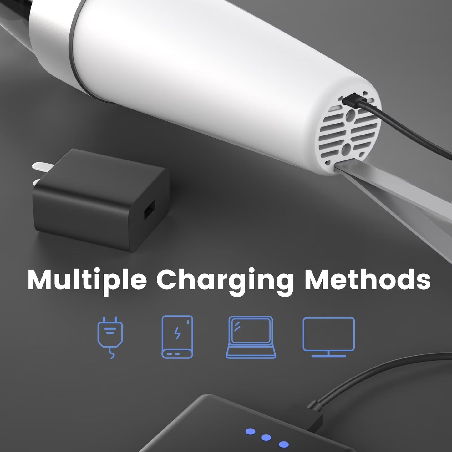 Car Vacuum,  Car Vacuum Cleaner High Power 6000PA Mini Handheld Portable Corded Small Vacuum for Quick Car Cleaning, DC 8.4V Portable Auto Vacuum Cleaner for Wet Dry with 2In1 Brush（White)
