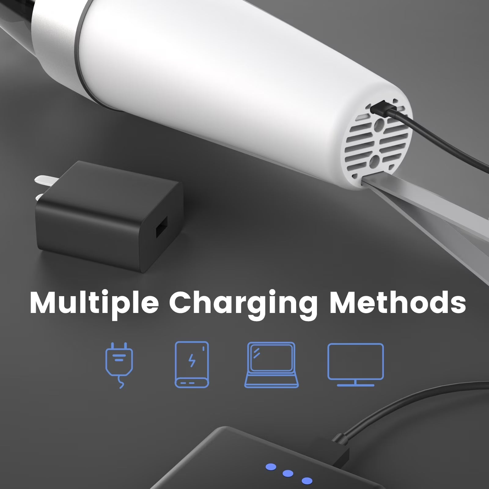 Car Vacuum,  Car Vacuum Cleaner High Power 6000PA Mini Handheld Portable Corded Small Vacuum for Quick Car Cleaning, DC 8.4V Portable Auto Vacuum Cleaner for Wet Dry with 2In1 Brush（White)