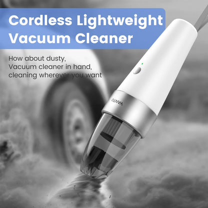 Car Vacuum,  Car Vacuum Cleaner High Power 6000PA Mini Handheld Portable Corded Small Vacuum for Quick Car Cleaning, DC 8.4V Portable Auto Vacuum Cleaner for Wet Dry with 2In1 Brush（White)