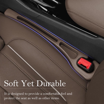 Car Seat Gap Filler 2-Pack, Universal Car Seat Gap Filler Organizer, Seat Gap Plug – Fills Gap between Seat & Console (Brown)