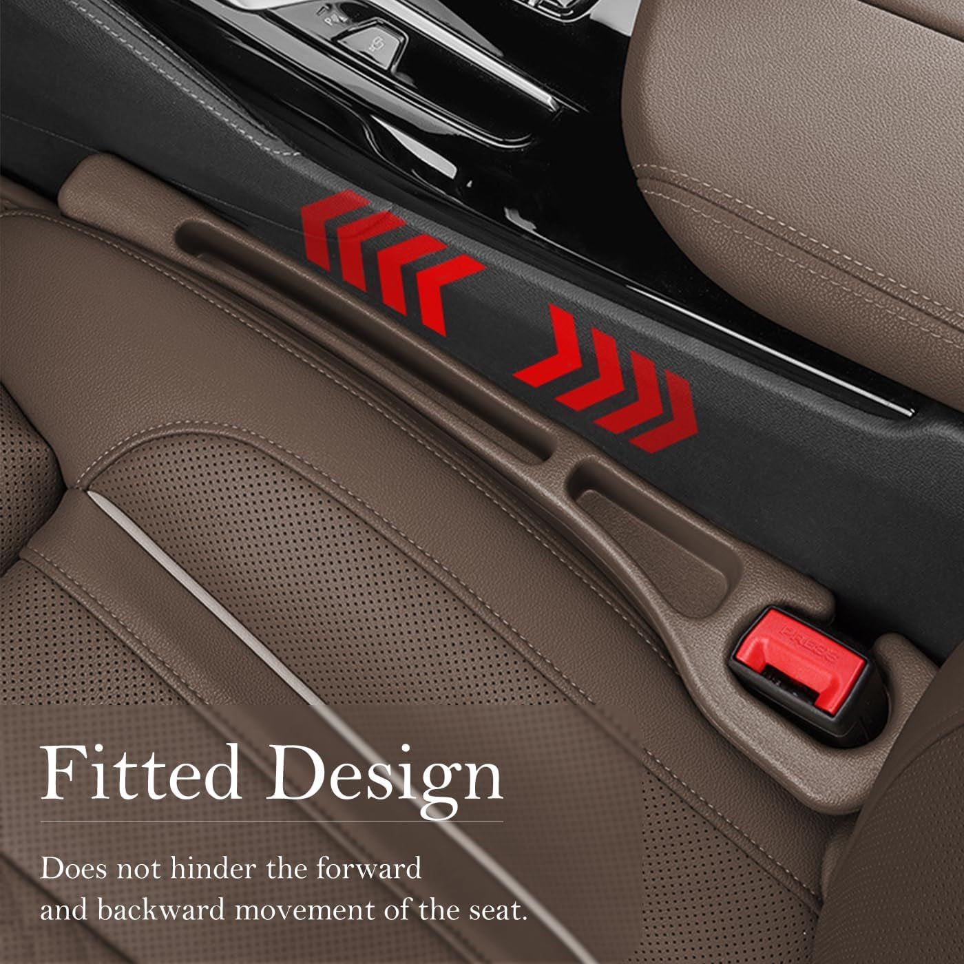 Car Seat Gap Filler 2-Pack, Universal Car Seat Gap Filler Organizer, Seat Gap Plug – Fills Gap between Seat & Console (Brown)