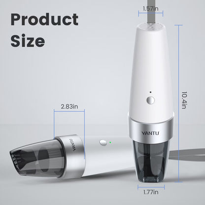 Car Vacuum,  Car Vacuum Cleaner High Power 6000PA Mini Handheld Portable Corded Small Vacuum for Quick Car Cleaning, DC 8.4V Portable Auto Vacuum Cleaner for Wet Dry with 2In1 Brush（White)
