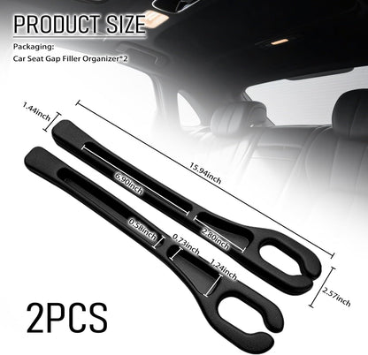 2PCS Car Seat Gap Filler Organizer,Soft Car Gap Filler Organizer for Filling Gaps with Storage Slots,Versatile Cars Seat Gaps Fillers Strip Cars Interior Accessories